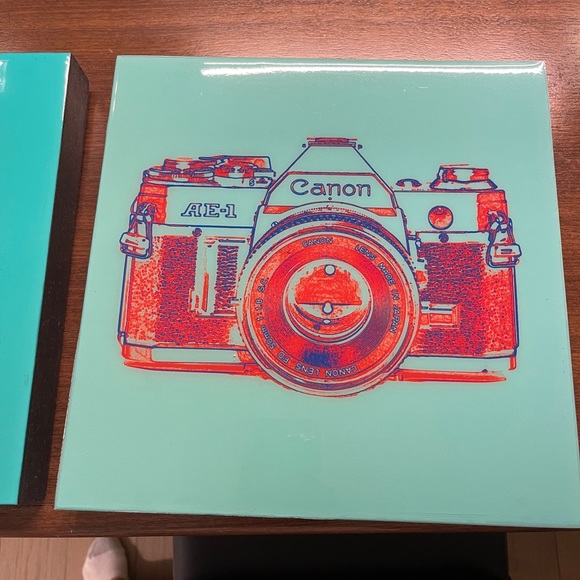 Canon Camera Art 2 piece set shiny finish looks great stacked together - Picture 3 of 4